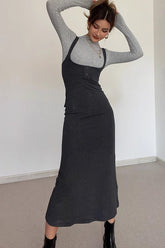 Buckle Detail Halter Dress